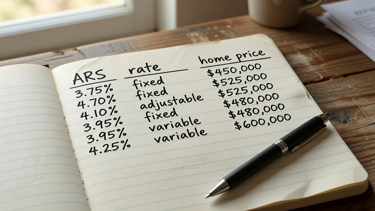 Notebook with ARS store price, gift-card rate and home-store price in three lines